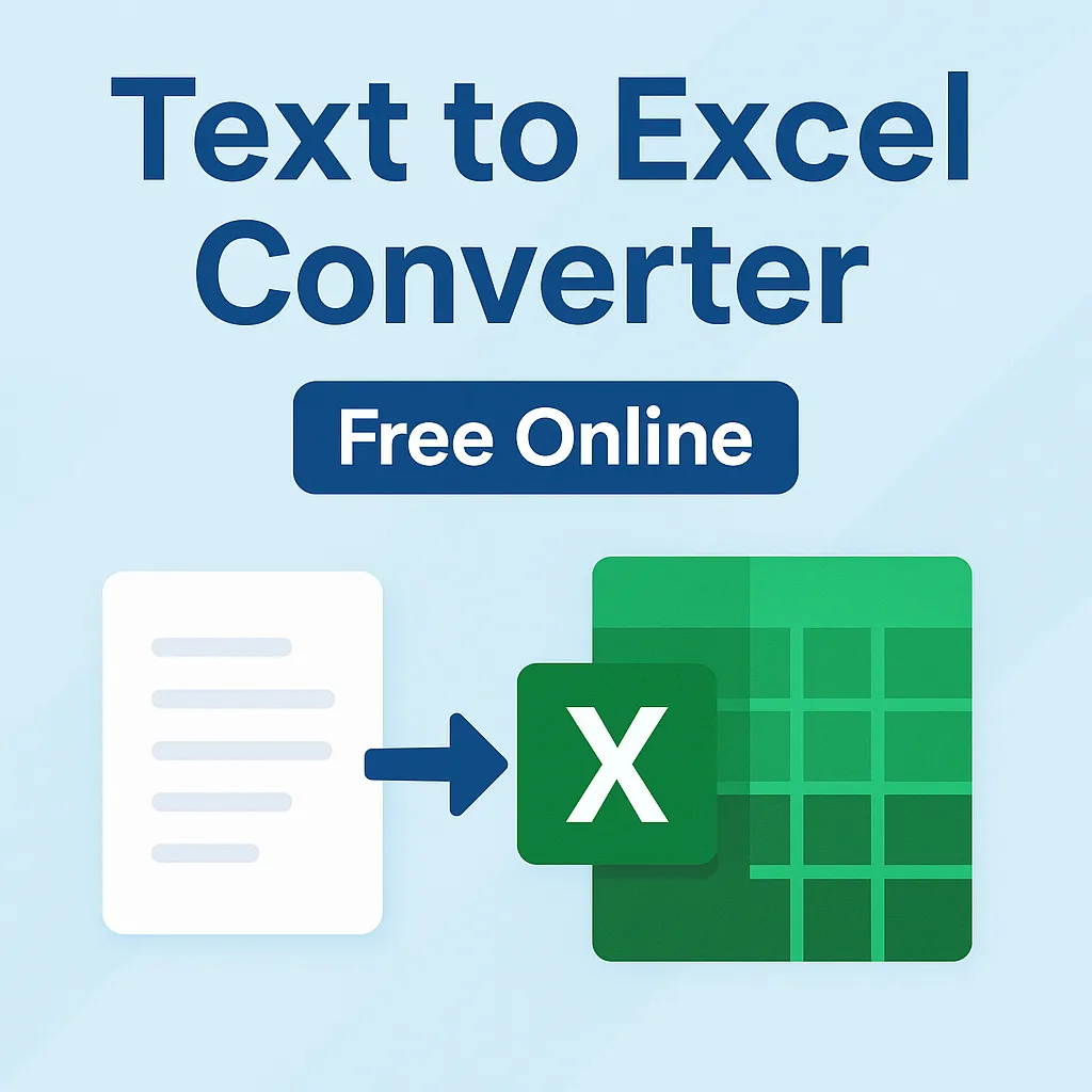Free Text to Excel Converter Tool – Convert TXT or CSV Files to XLSX Instantly