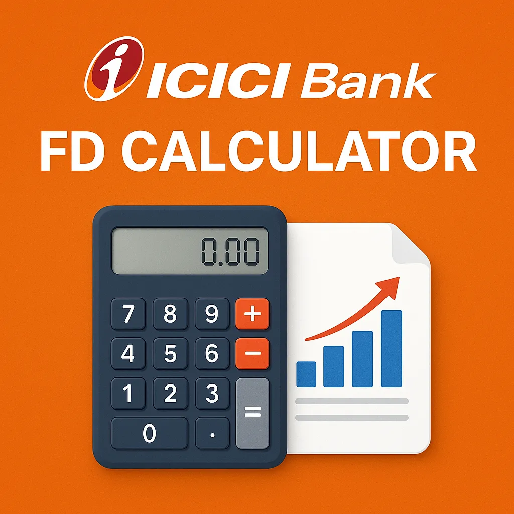 ICICI Bank FD Calculator showing interest rate and maturity value chart
