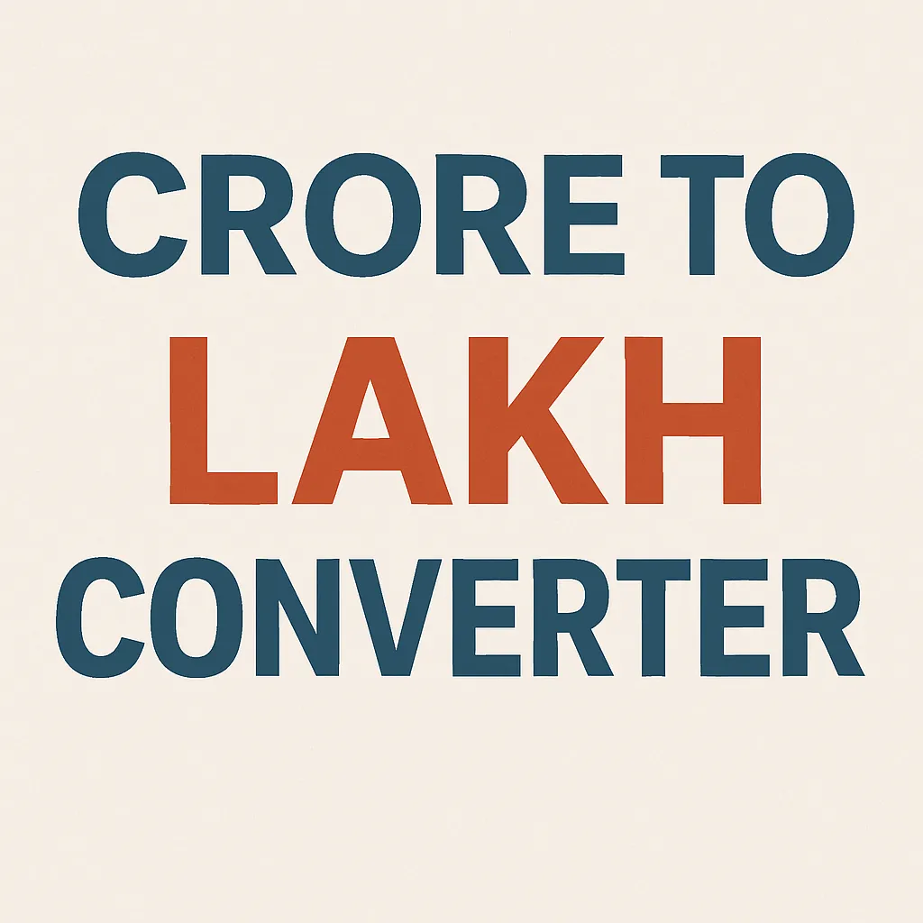 Crore to Lakh Converter featured image showing text 'Crore to Lakh Converter' in bold for online conversion tool