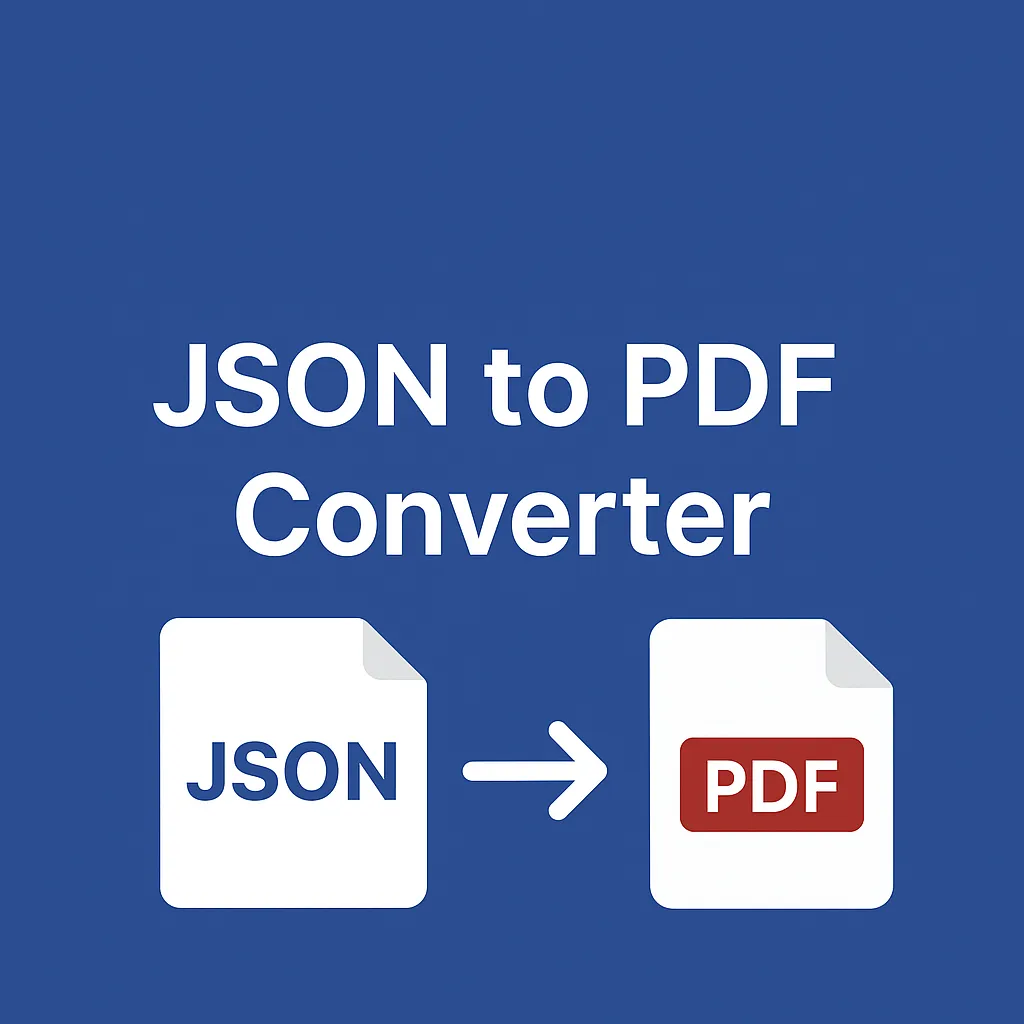 Free JSON to PDF converter online tool for converting JSON files into professional PDF format instantly and securely