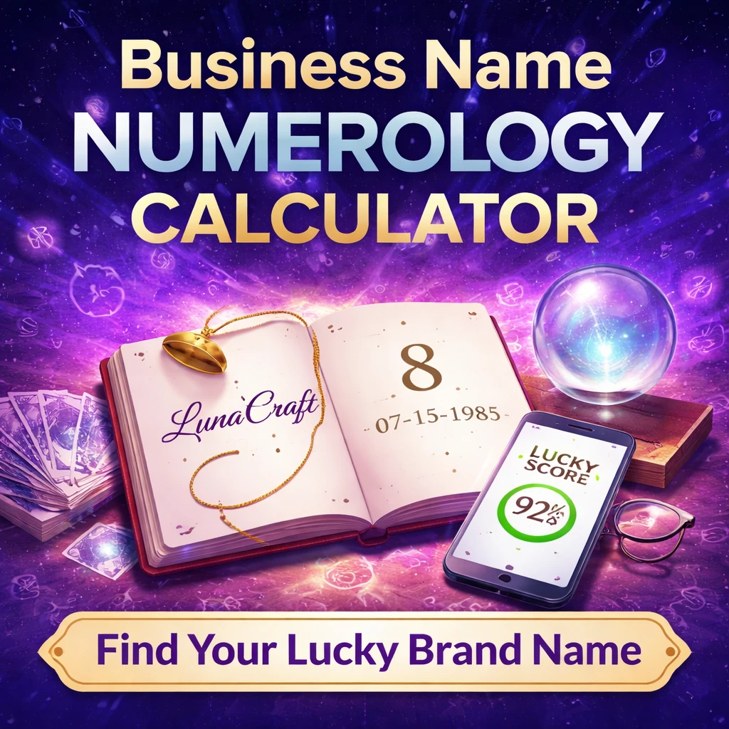 Business Name Numerology Calculator using Chaldean method to find lucky brand name and match with date of birth